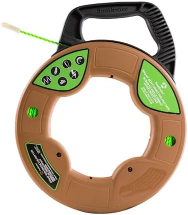 Southwire FTSP45-125NCT Simpull Electrical Fish Tape with Non-Conductive Tip; Large Case; Two Leader Options; Spiral Extruded Polymer; Extremely Flexible; 4.5mm x 125 Feet