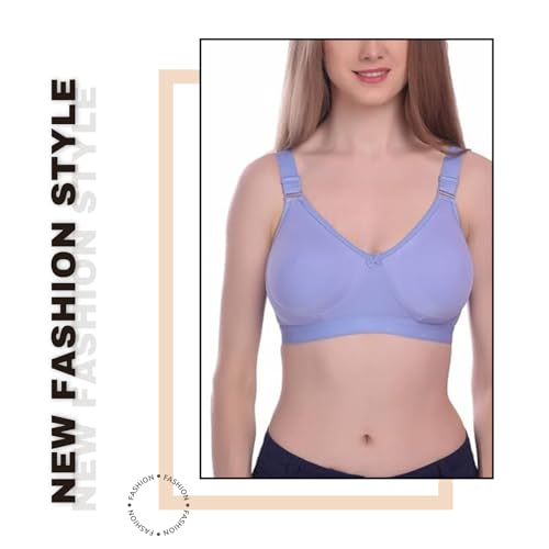 Image of Viral Girl Women's Wire-Free Cotton Hosiery Bra | Non-Padded, Full Coverage, Adjustable Straps | Soft Comfortable Innerwear with Hook & Eye Closure for Everyday Use