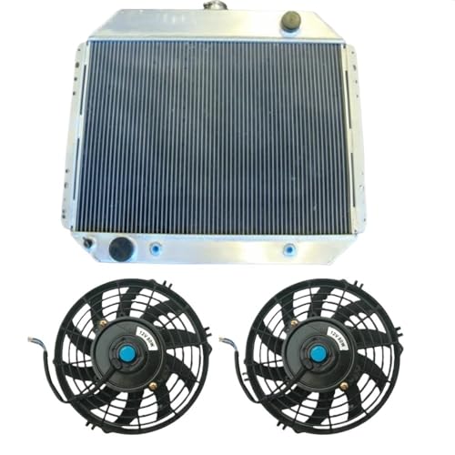Radiateur alu 3 rangs + ventilateurs pour éviter la surchauffe Ford V8 67-81