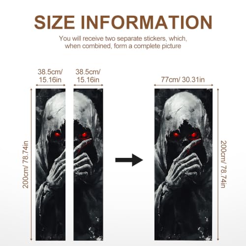 Image of Gothic Grim Reaper Door Mural Peel and Stick Halloween Door Cover