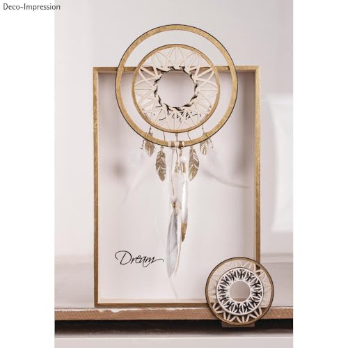 Rayher Hobby Rayher 62817000 Holz-Rahmen mit Holz-Rückwand, 36x25 cm, Tiefe 5 cm, mit Kordel, Aufhänger, Schrauben, Klammern für Dekorationen, ohne Glas, Beige, Groß