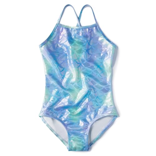 Image of Girl's One Piece Adjustable Phantom Shining Fish Scale Swimsuit