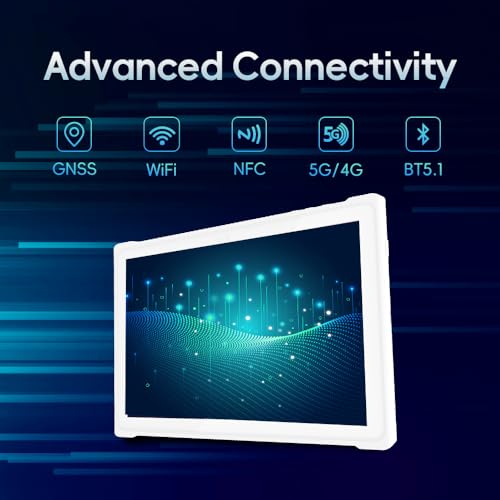 Image of S91A-2D Ultra Thin Rugged Tablet - 10.1 inch Octa-Core Lightweight Android 11 Tablets, 8 GB RAM+128GB ROM,Waterproof Rugged Tablet with 2D Barcode Scanner, NFC /4G / 5G / WiFi /GPS