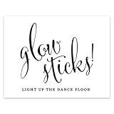Andaz Press Wedding Party Signs, Formal Black and White, 8.5-inch x 11-inch, Glow Sticks Light Up...