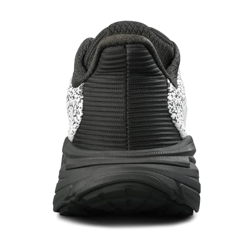 Image of Men's Slip on Walking Sneakers - Lightweight Running Shoes - Cushioned Comfort for Gym, Training, Tennis, Workout - Athletic Fashion - Black /Beige Size 6.5-13