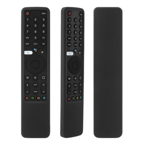 Schützende Silikonhülle für Xiaomi XMRM-19 Bluetooth-Sprachfernbedienung, MI P1 32' 43' 55' Android Q1 75' LED-Fernseher Fernbedienungsabdeckung, Waschbar Stoßfest und Hautfreundlich (Schwarz)