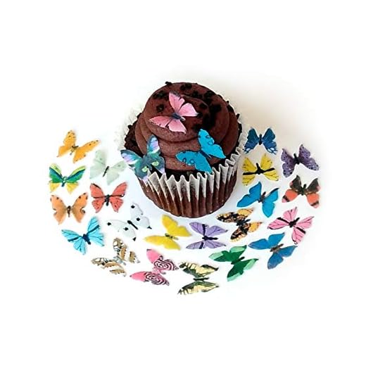 Assorted Rainbow Color Wafer Paper Butterflies Small 7/8 Inch for Decorating Desserts Cupcakes Wedding Cakes Pack of 24