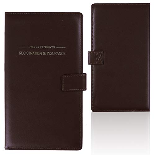 GNEGNI Car Registration and Insurance Holder - PU Leather Organizer