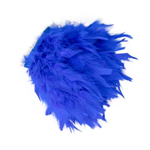 Frange de plumes de dinde Bleu saphir de 2 mètres pour fête, mariage, couture, travaux manuels, costumes, décoration