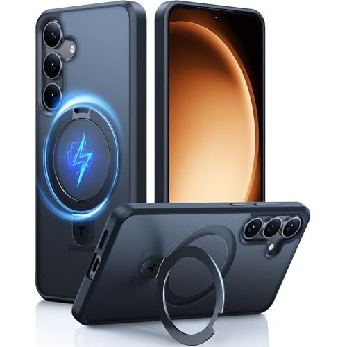 TORRAS Magnetic Stand for Samsung Galaxy S25 Plus Case, [Compatible with Magsafe] [Military Grade Drop Tested] Shockproof Ring Translucent Slim Protective Phone Case for S25 Plus Case Ostand