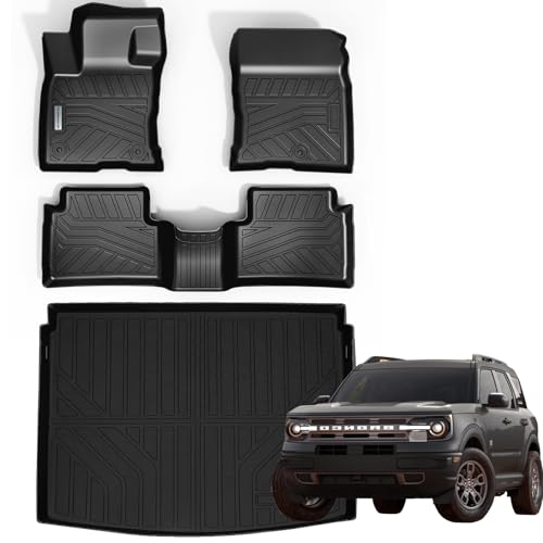 SANBAN-AXE Floor Mats & Trunk Mat for 2021-2024 2025 Ford Bronco Sport Only Fit Sport Version(Non...