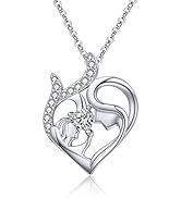 Mother Child Heart Necklace - 925 Sterling Silver Mama Heart Pendant Necklace Jewelry Birthday Gi...