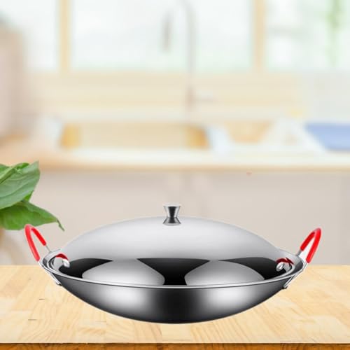 Wok de acero inoxidable con tapa, 10 pulgadas miniatura 2