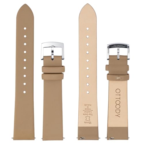 OTTOODY Leather Watch Straps Quick Release Band, Elegant & Ultra Soft Top Grain Leather for Women & Men, Choice of Color & Width 22mm, 20mm, 18mm, 16mm, 14mm, 12mm for Watch & Smartwatch by OTTOODY - Used condition - Image 3