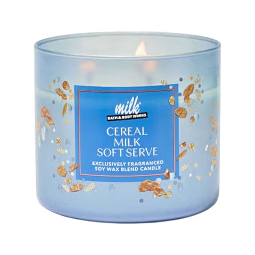 Bath and Body Works Cereal Milk Soft Serve 3-Wick Candle 14.5 Ounce (Cereal Milk Soft Serve)