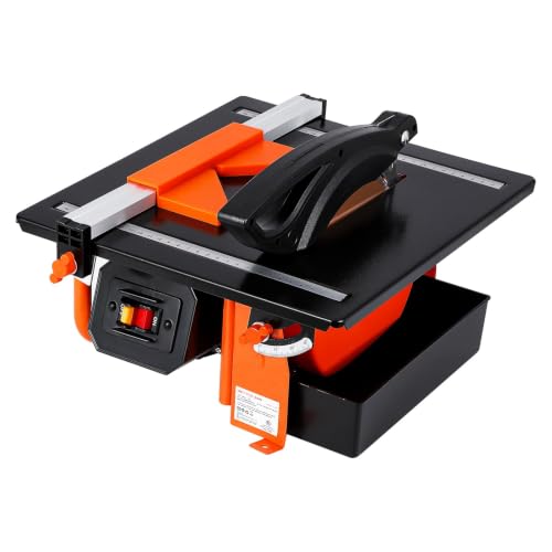 Takywep 7 inch Wet Tile Saw, 3450 RPM, Bevel cuts tile from 0 to 45 Degrees