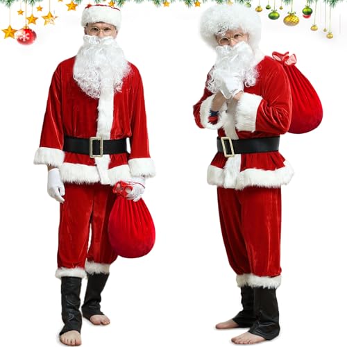 Kouric Costume Babbo Natale Uomo, Vestito da Babbo Natale Deluxe