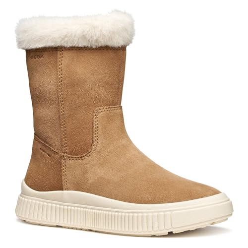 Geox J Laquinny Girl WPF, Stivali Alti al Ginocchio, Whisky, 31 EU