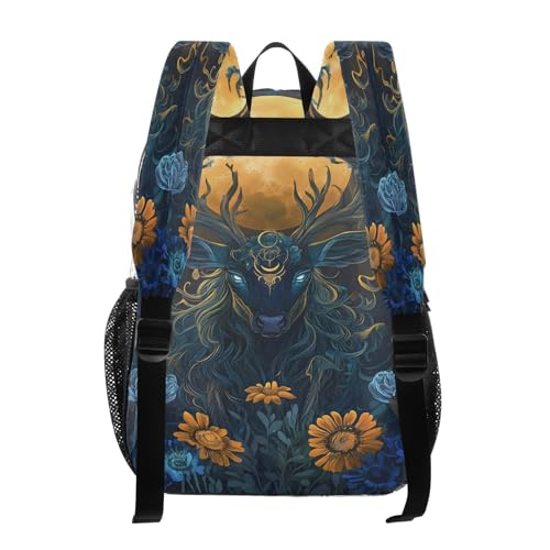 Deer Flower Retro Clear Backpack Heavy Duty See Through Transparent PVC BookBag for Kids Boy Girl School Work3