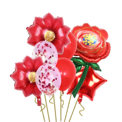 Image of FBQ Big Rose Balloons Flower Balloon Suit Wedding Birthday Valentines Party Garden Tea Themed Decoration Supplies