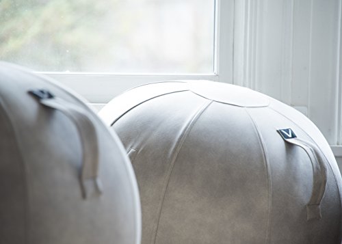 image for Vivora Luno Exercise Ball Chair, Beach Wood Cover, Leatherette, Standa