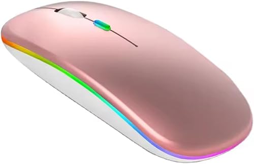 Ratón inalámbrico con diseño ergonómico para computadora y escritorio, oro rosa disponible en Yaxa Guatemala