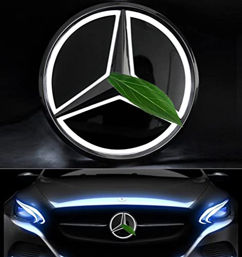 Compatible MERC edes Car Front Grille Star Emblem LED Logo, Bright Illuminated Badge for 2005-2021 A/B/C/E/ML/GL/CLS/GLK/GLS-Class (W253)