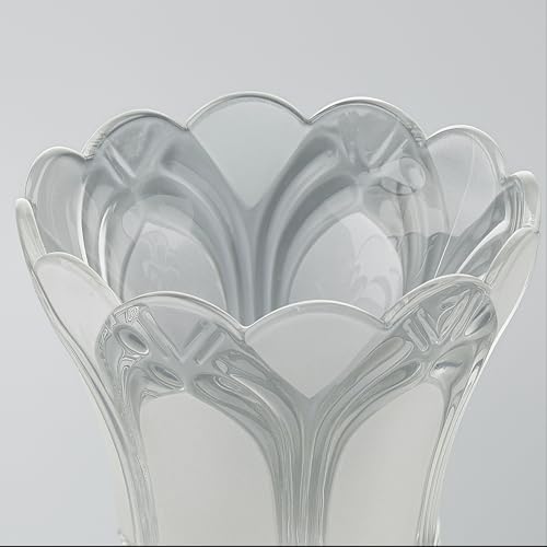 Image of SINOMAN Spare Glass Lamp Shade Clear Transparent Flower Cut Glass Cover Compatible with Wall Lights, Ceiling Lamps, Chandeliers, Hanging Pendant Lights, Outdoor Lamps and Decorative Fixtures
