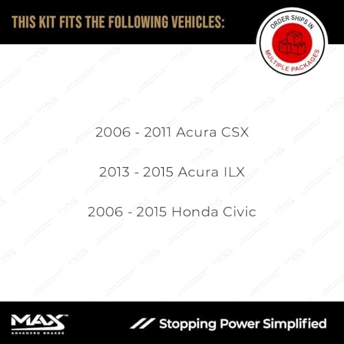 Max Advanced Brakes Rear Brake Kit For Honda Civic