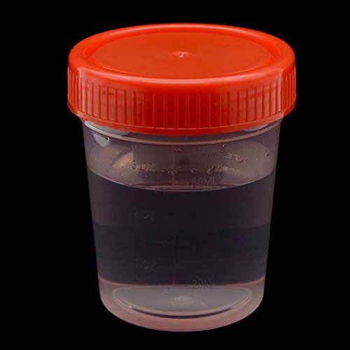 YXQ 20Pcs 120ML Sterile Specimen Cups with Lids 3OZ Screw-on Cap Red Cover Measuring Containers Seal Clear Transparent PP-Plastic - Thumbnail 4