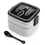 BSCKKDMN People Under The Rain - Lonchera Bento para adultos, apilable, todo en uno, con compartimentos, lonchera de doble capa, a prueba de fugas, para el trabajo, picnics, viajes