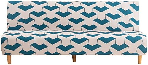 Mingfuxin Armless Sofa Bed Cover, Spandex Stretch Futon Slipcover Protector, Non-Slip Elastic Folding Couch Sofa Shield Fits for 2-3 Seater Folding Sofa Bed without Armrests (Mocha)