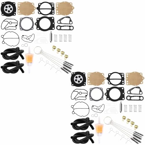 QAZAKY Carburetor Rebuild Kit Compatible with Kawasaki Jet Ski SC SS ST STX SX SXI TS XI XIR X2 ZXi 650 750 900 1000 15001-3763 15003-3702 15003-3724 Keihin CDK-2 38 40 42 44mm Carburetor Pack of 2