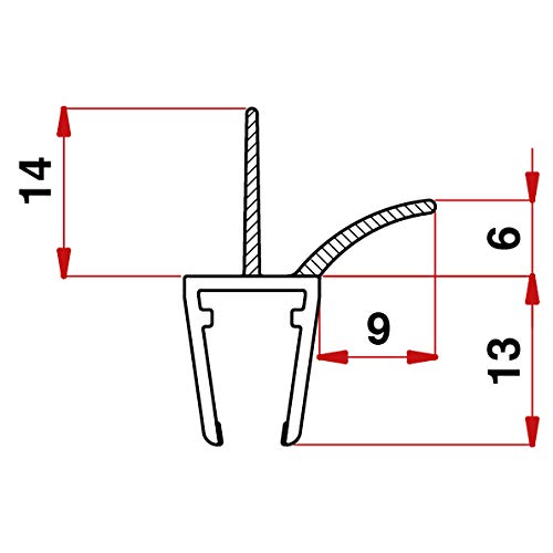 RPB Docce - Profilo G3 vetro 6/8 mm baffo 14 mm