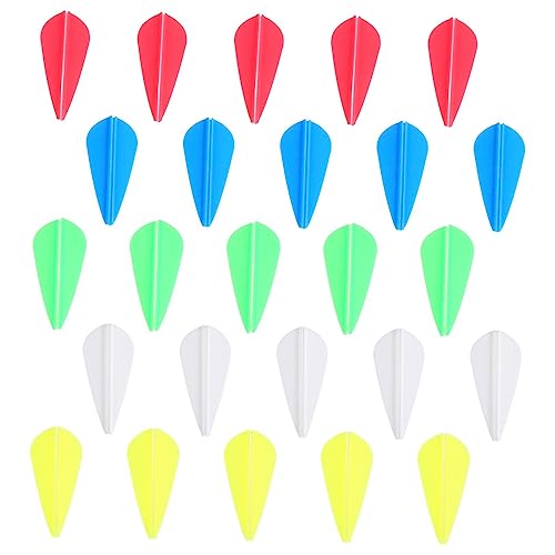 VICASKY 50Pcs Water Drop Shaped Arrow Fletchings Rubber Arrow for Archery Accessories for Outdoor Hunting and Gym Archery Practice Bright Color and Fine Craftsmanship Random Color