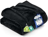 Utopia Bedding Couverture Polaire Flanelle Microfibre [228x228 cm Noir] Plaid Canapé Grande Taille 300 GSM, Doux, Léger, Respirant, Anti Boulochage, pour Lit, Chaise et Divan, Toutes Saisons