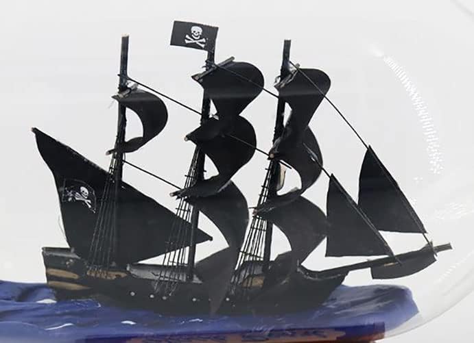 Black Pearl Pirate Ship In A Bottle - Bateau Fantôme Flottant Dans Bouteille Acrylique | Décoration Nautique, Ornement Maison, Cadeau Marin Salle Séjour Chambre Hôtel
