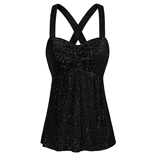Dames haltertopje met pailletten en parels, kort camitopje in Y2K-stijl voor uitgaan, sexy mouwloze feesttopje, glanzende clubkleding, A-blauw, S Dames haltertopje met pailletten en parels, kort camitopje in Y2K-stijl voor uitgaan, sexy mouwloze feesttopje, glanzende clubkleding, A-blauw, S