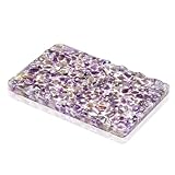vinsiora CrystalGlow Resin Soap Holder, Amethyst Soap Dish, Durable Bathroom Organizer, 4.72x3.14x0.7 Inch, Elegant Home Decor (Purple Soap Rack)