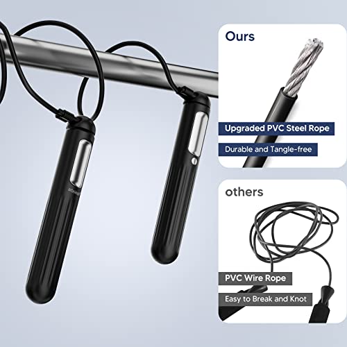 arboleaf Cordless Jump Rope, Smart Jump Rope with Counter, Jump Ropes for Fitness, Adjustable Black Skipping Rope for Men, Women, Kids - Home Gym, Crossfit - Thumbnail 5