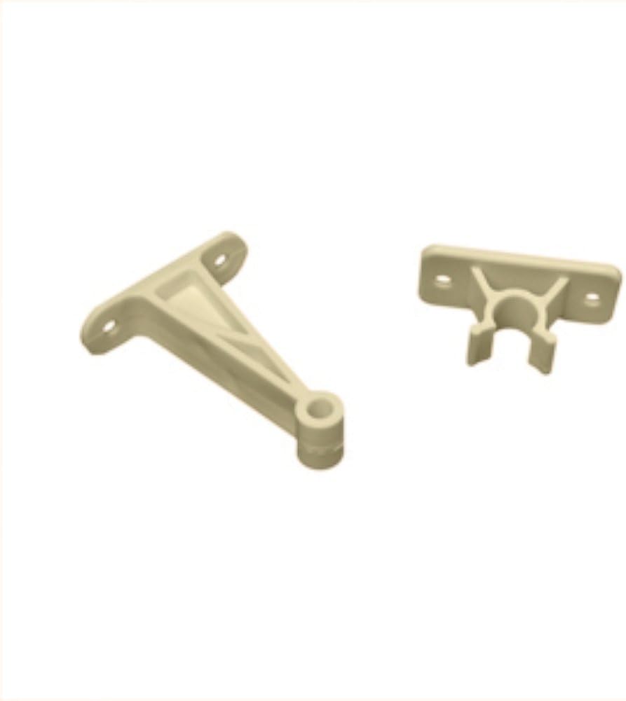 Entry Door Holder, Plunger, Straight, 3", Plastic, Colonial White, Set