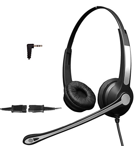 4Call K702FQJ35 3.5mm Dual Telephone Headset for Business Office Deskphones Alcatel Lucent IP