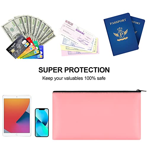 Image of 2 Pieces Money Bags with Zipper, 11x6.1 inch Money Pouch, Bank Bag, Cash Bag, Check Wallet, Cosmetics(pink)