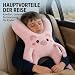 AMOSIJOY Kids Car Pillow Reisekissen Kinder Auto H-förmiges Nackenstützkissen (Rosa,1 Pcs)