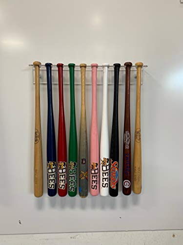 Bold Plastics- Mini Baseball Bat Rack, 10 Place, Clear Acrylic