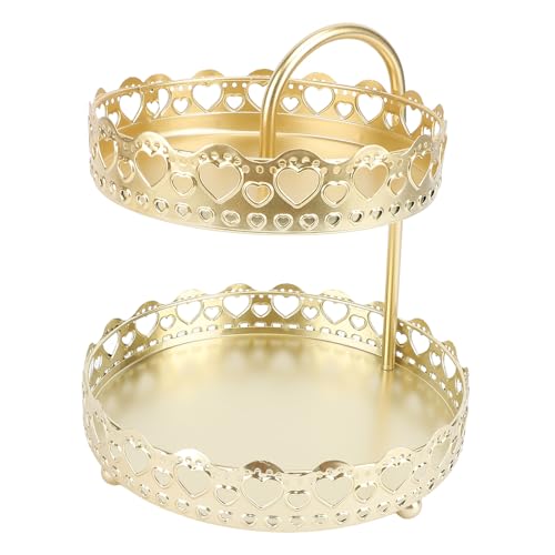 Cesta de Frutas de 2 Niveles, Moderno Soporte de Exhibición de Frutas de Múltiples Capas, Frutero de 2 Niveles para Encimera de Cocina, Frutero de Metal de Hierro, Cesta de