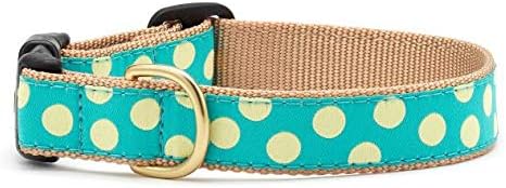Up Country Designer Dog Collar - Teal & Yellow Dots (XS)