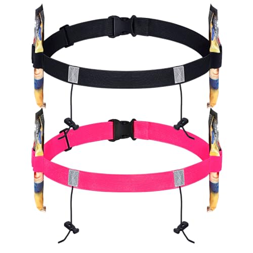 JOVITEC 2 Pieces Race Number Belt with 6 Gel Loops