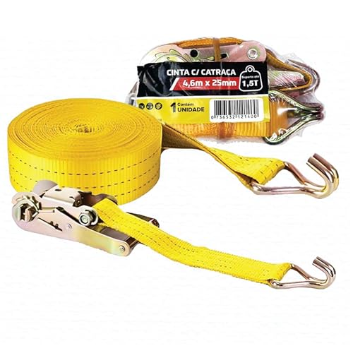 Kit 2 Cintas Catraca Para Amarração Carga 4,6m Suporta Até 1.5 T