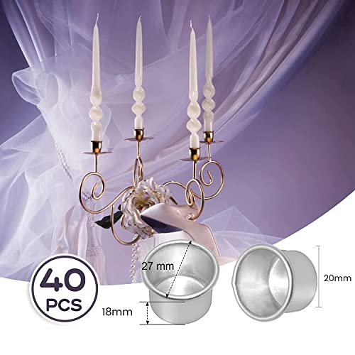 Lizusidtsy Candle Holders for Taper Candles, Candle Holder, Tea Lights, Candle Insert Table Candles, Candle Holder 30Pcs Silver